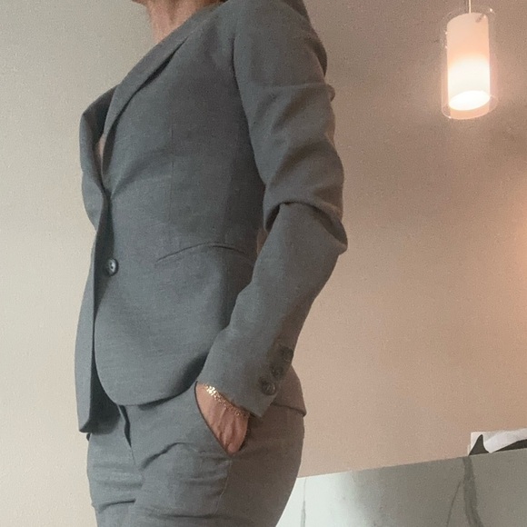 Theory 2 Piece Suit- Wool Grey Blazer and Trousers - Picture 5 of 13